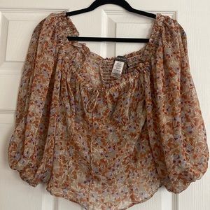 Sans Souci Sheer Butterfly Crop Top NWT